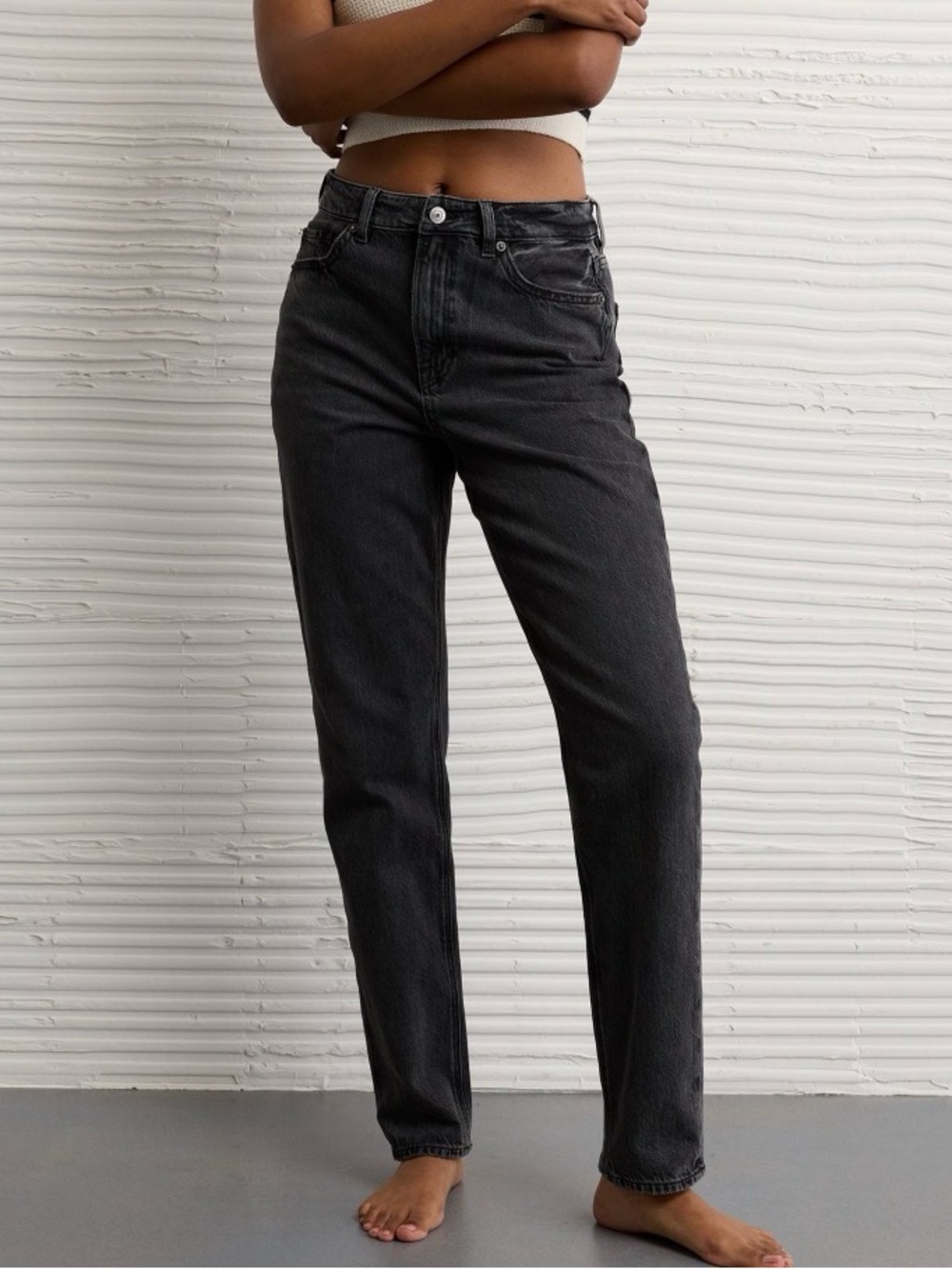 American Eagle Outfitters Black Mom Jean - STRIGID